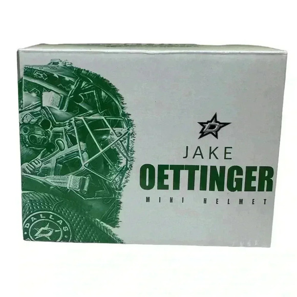 Dallas Stars NHL Hockey Jake Oettinger Goalie Mini Helmet Mask - Picture 6 of 6